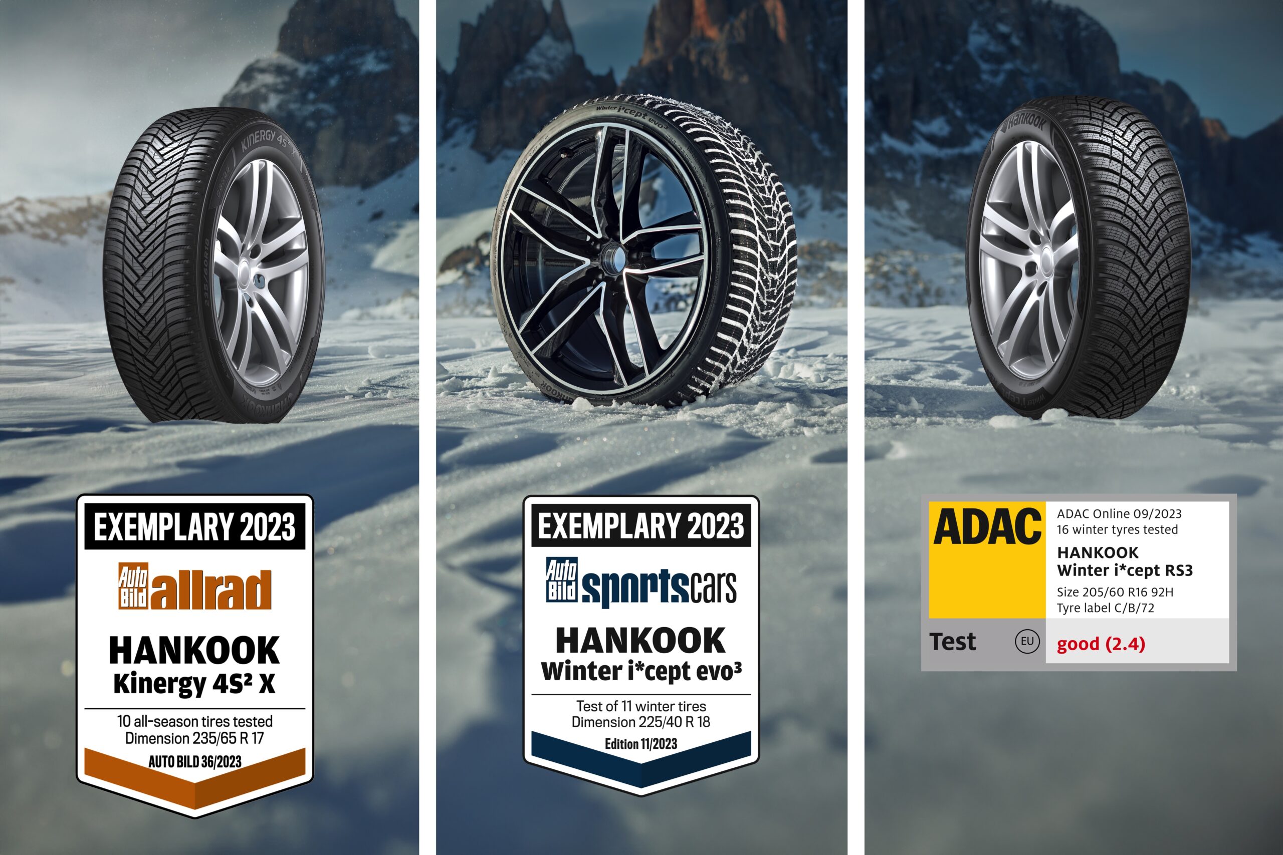 Hankook gains top tyre test results for winter, all-season products